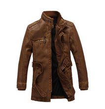 2014 brand speed sell men’s men’s leather coat of cultivate one’s morality long washed locomotive and trench coat
