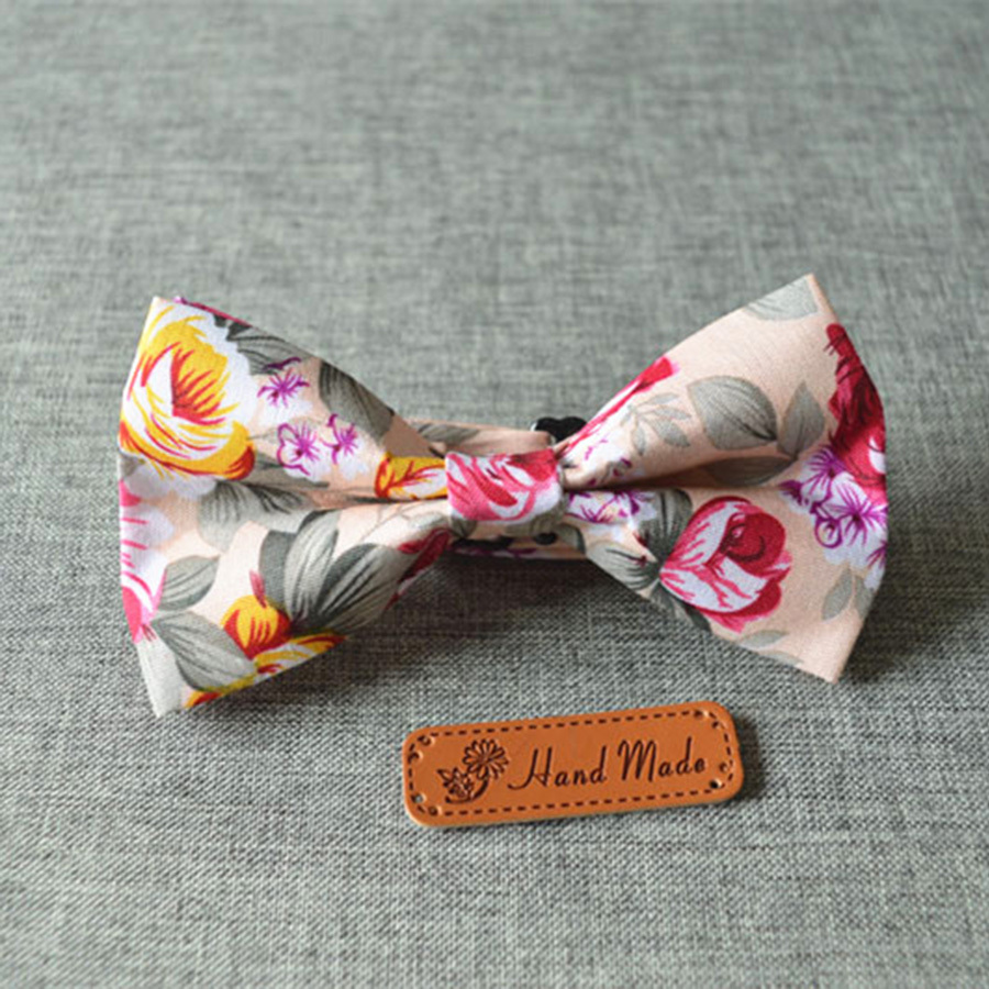 Men Cotton Bow Tie Flower Printed Vintage Bowtie for Bridegroom Gravata Slim Fashion Wedding Floral 