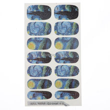 14Pcs sheet Galaxy Nail Art Decals Water Transfer Nail Stickers Nail Art Wrap Tips Decoration Women