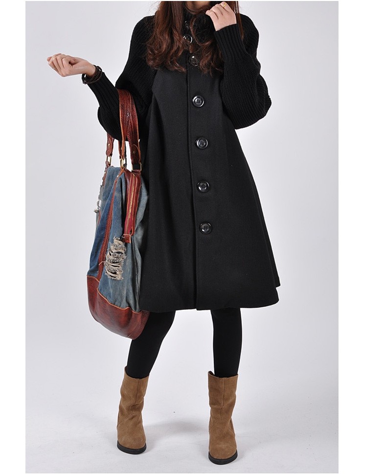  2015 New Winter trench Korean yards loose woolen cape coat woolen coat lady casual female outwear windbreaker women CT2 (11)