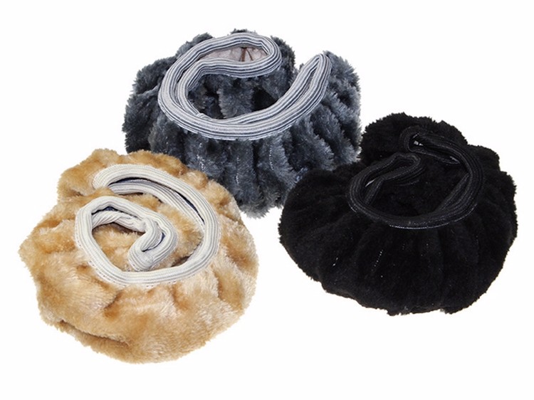 Car Winter General Plush Lint Steering Wheel Cover Soft Imitation Wool Accessories (5)