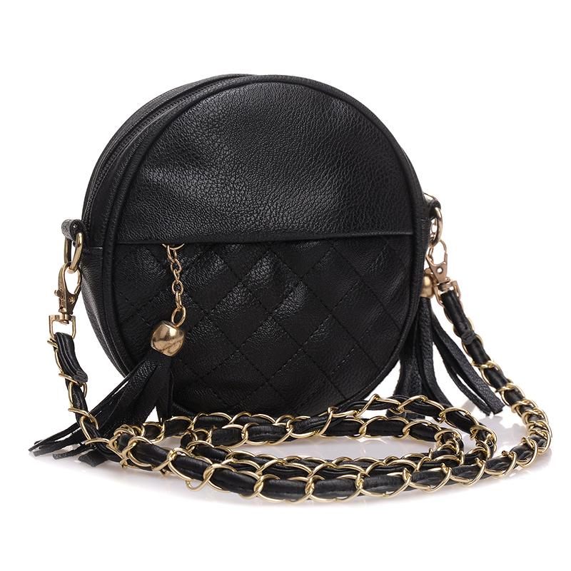 6 Candy Colors small women bags round font b plaid b font girls messenger bag brand
