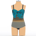 Look Slim Plus Size Swimwear Women One Piece Underwire Push Up Swimsuit Vintage Beach Bodysuit Cheap