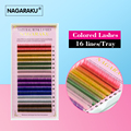 2015 Hot Sale 16rows tray 8 Colors Rainbow Colored Eyelash Extension color eyelashes colorful eyelash extension