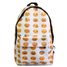 2015 High Quality Women Canvas Backpacks Smiley Emoji Face Printing School Bag For Teenagers Girls Shoulder Bag Mochila Feminina