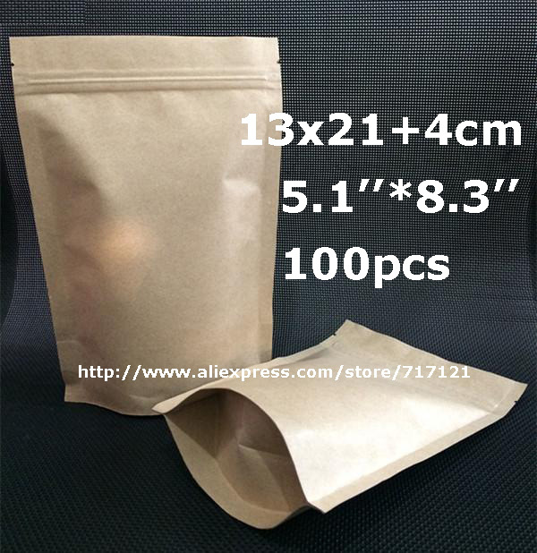 for foil paper lock Aluminum tea brown bag kraft.jpg  paper zip bags Kraft kraft Zipper inside