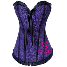 Newest Sexy Lingerie Lingerie Purple Women Overbust Corset Corselete Burlesque Bustier Top Espartilhos Gothic Clothing For Lady