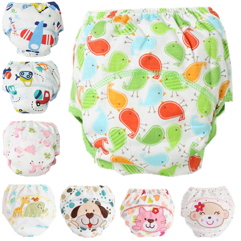 1Pcs Cute Baby Cotton Training Pants Baby Reusable Diapers Cloth Diaper Washable Infants Nappies Diapers