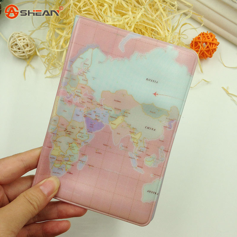 South Korean Imports of Female Models Passport Holder Card Package Men Applicable Map Passport Holder Protective