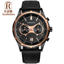 Kashidun genuino nuevos hombres casual de negocios atléticos hombre militar impermeable luminoso reloj de cuarzo de la cinta macho
