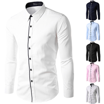 Новый 2015 весна осень хлопок рубашки высокое качество мужские свободного покроя рубашка, Свободного покроя мужчин Большой размер XXXXL уменьшают подходящий социальные рубашки