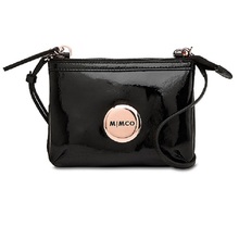 MIMCO HANDBAG BLACK LEATHER WOMEN HANDBAG ROSE GOLDSECRET COUCH genuine leather bag