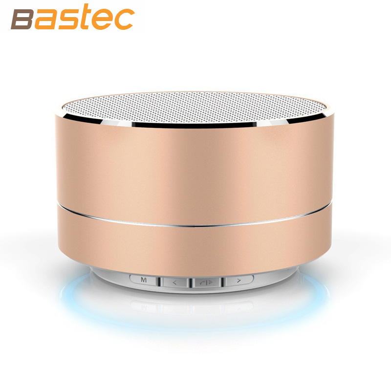 Bastec Metal Wireless Bluetooth Speaker with Microphone Portable Mini Super Bass Subwoofer Stereo Music Speaker Support TF Card