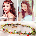 Flower Berry Mori Girl Leaf Hairband Woman Bridal Wedding Flower Crown Hair Accessories Forest Style Flower