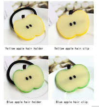 1 pc 2015 new fashion korea style lemon Orange Watermelon Egg Apple kiwi hair Clip elastic