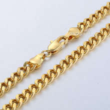 4MM MENS 18K Gold Filled Plated Curb Necklace Chain GN32