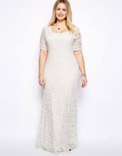 XL-9XL Plus size High quality 2016 new Fashion elegant European style hollow lace halter long dress