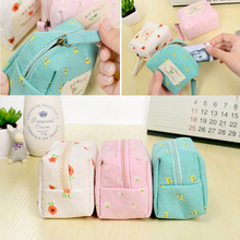 3Colors Women Girls Cute Fashion rural wind floral canvas Coin Bag handbag Pouch Purse Wallet Kawaii