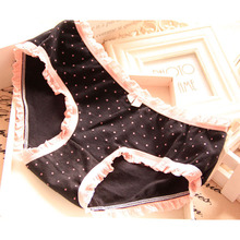 2015 Girl Series cotton lace underwear little printing 001, underwear women sexy underwear cute bow Women’s panties