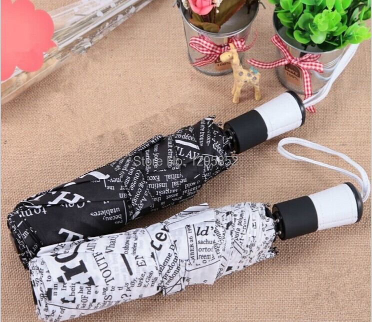 2014 new Newspapers umbrellas automatic folding umbrella UV sun umbrella rain women men