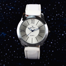 Free shipping 2015 Newest 4 Color Fashion Leather Band Clock Analog Quartz Watch Wrist Watch Women