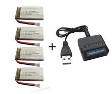 3.7v 1200Mah upgrade Li-polymer battery 4 in 1 charger box for Syma X5SW X5SC M18 H5P drone RC Quadcopter 4pcs