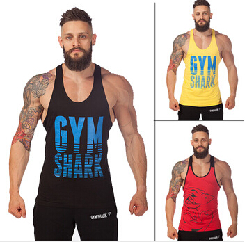 gymshark Wholesale cotton workout tank tops camo gym shark stringer tank tops fit muscle mens tank