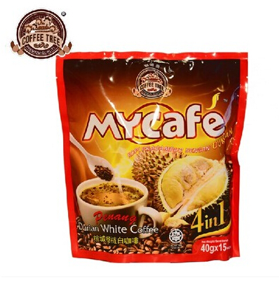 Import mycafe penang Malaysia durian four one instant white coffee 600 g free shipping 