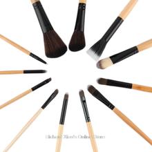 2015 Makeup kits 12 pcs Brush Cosmetic Facial Make Up Set tools With Leopard Bag makeup