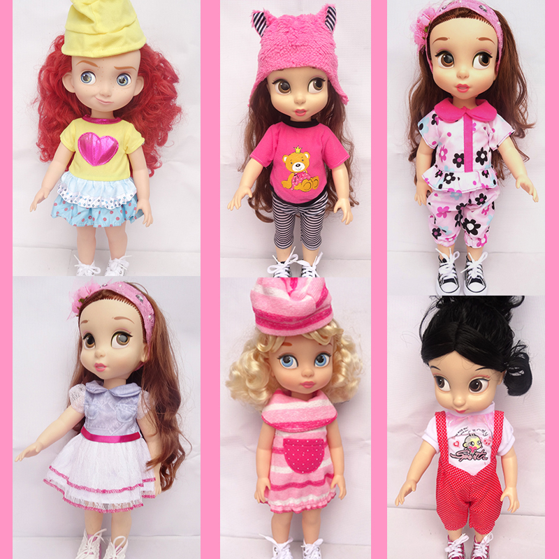 40cm Boneca Sofia princess Cinderella princess Anna Elsa girls for 16 Salon Doll clothes dress for