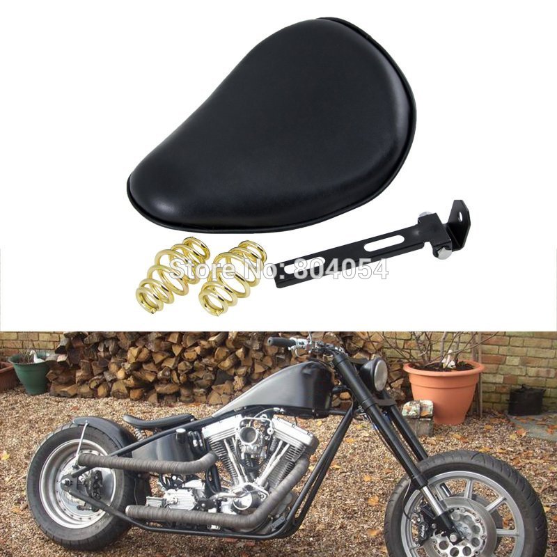 Motorcycle  Leatheroid Small Solo Spring Saddle  Leatheroid Seat For Harley Sportster Nightster Bobber Customs