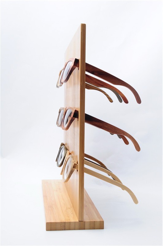 Wholesale HINDFIELD Original Bamboo Wood Glasses Display Shelf Fashion