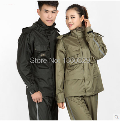 Fashion font b Burberry b font Qualiy Woman Man Hooded Raincoat Pants Set Bicycle Motorcycle Winter