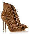 2016 European and American tassel fish mouth high heeled sandals women in Europe and America