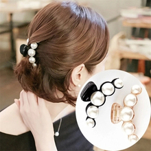 Korea Fashion Crab Hair Fascinator Hair Claws Imitation Pearl Lady Hair Accessories for Women Hairpins Plastic Elastic Barrette