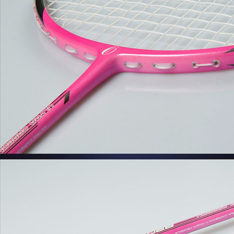 Ultralight Whole Body Carbon Badminton Racket 22-28LBS with Free Racket Bag Professional Badminton Training Shuttlecock Rackets (28)