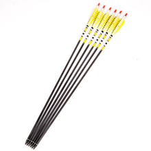 Hot Sale 80cm Craftsman Handmade Carbon Shaft Archery Arrows 6pcs pack Gold Turkey Feather Arrows For