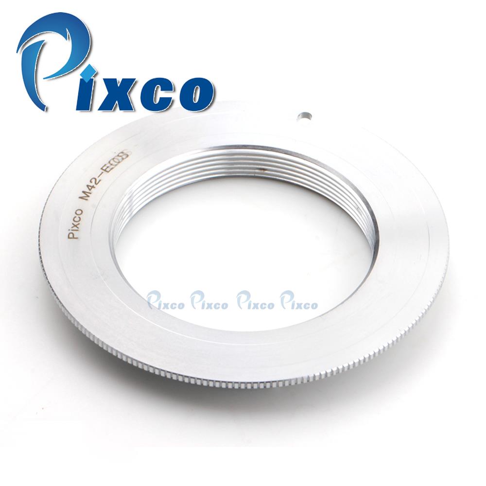 pixco lens adapter works for M42 to Canon EOS EF camera 550d 7D 5D 1D 500D 50D silver