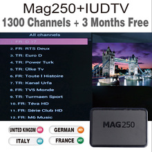 Mag 250 TV Box with 3 months IUDTV IPTV Sky It German UK full European channels for free test