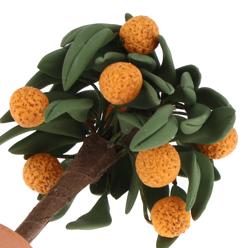 1/12 Mandarinenbaum Früchte im Topf Puppenhaus Miniatur Fee Garten Zubehör 