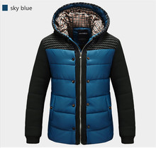 2014 Fashion Winter Jacket Men Thermal Cotton padded Overcoat Casual Men s Hooded Winter Coat Men