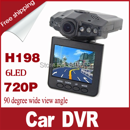 Cheap H198 Car DVR with 2 5 Inch 270 Degree Rotated Screen 6 IR LED 720P