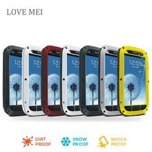 s3 i9300 Love Mei Waterproof Shockproof Gorilla Glass Metal Aluminum Case Cover For samsung galaxy s3 Three proofing phone cases