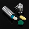 Key Holder Aluminum Waterproof Pill Shaped Box Bottle Holder Container Keychain medicine Keyring keychain box