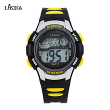 Sports Style Lasika Brand Multicolor Water Resistant Kids Student Alarm Watch Adult and Children Digital LED