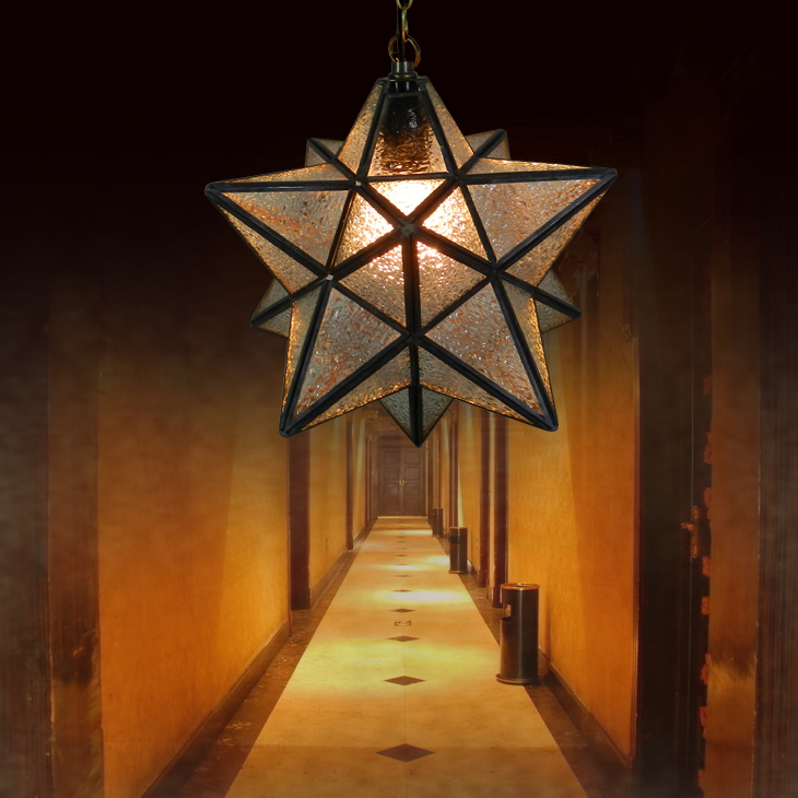 Фотография Modern brief pendant light balcony entrance lights glass star lamp E27