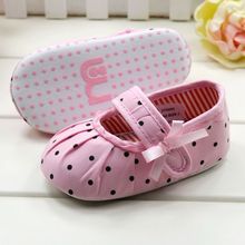HOT 0 1Years Baby Children s Girl First Walkers Polka Dot Toddler Infant Girls Soft Shoes