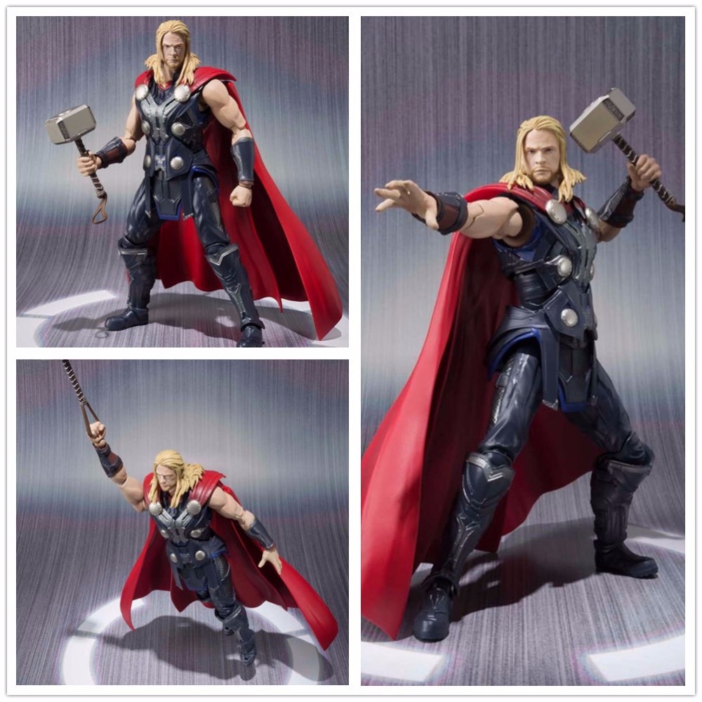 Original Box The Avengers Ultron Hulk Thor Movie PVC Model Action Figure Super Hero BANDAI SHF Genuine Toy gif