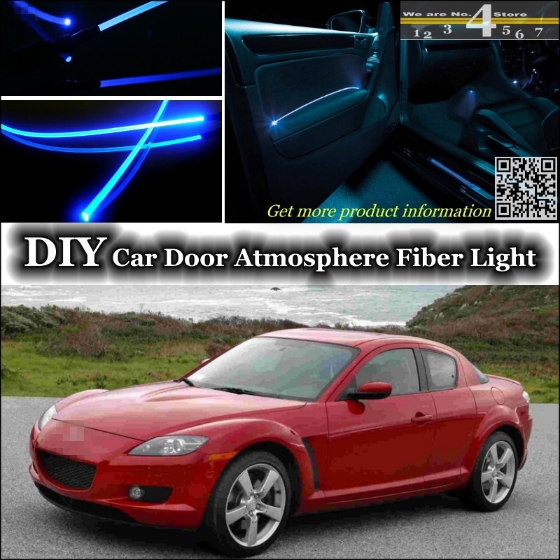 interior Ambient Light Tuning Atmosphere Fiber Optic Band Lights For Mazda RX-8 RX8 RX 8 Inside Door Panel illumination Refit