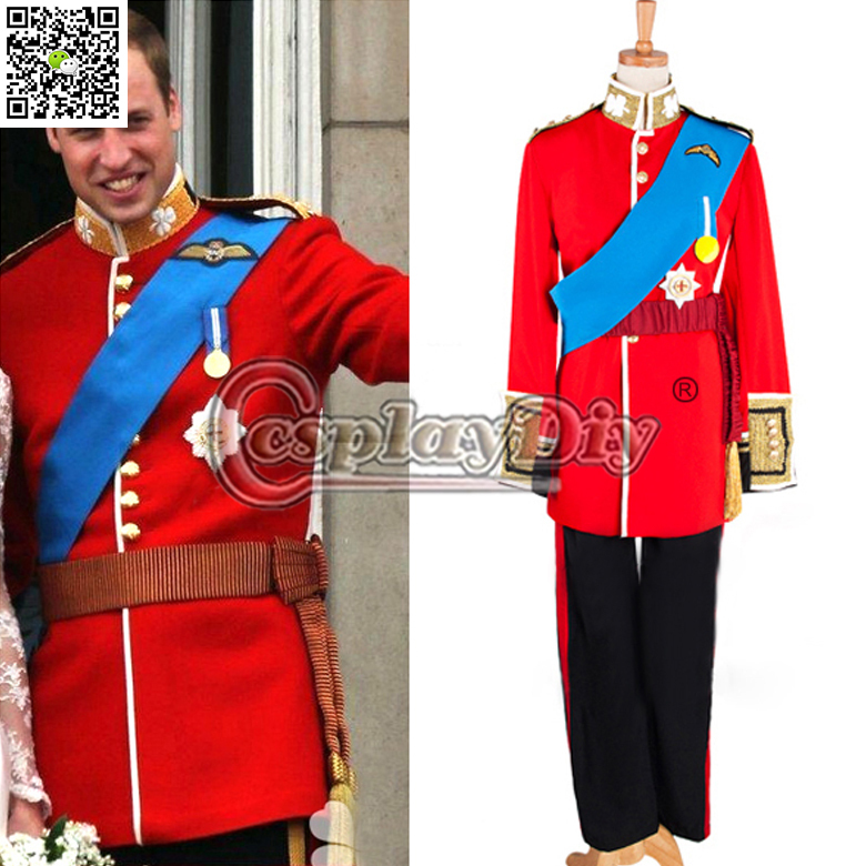 Custom Made Prince William Uniform Costume Suit The Royal Prince Costume Wedding Costume Halloween Cosplay Costume